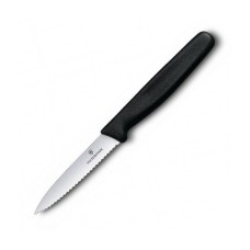 Кухонний ніж Victorinox Paring лезо 8см хвил. з чорн. ручкою