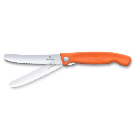Нож кухонный складной Victorinox SwissClassic 11 см, серрейтор, скругленный, оранжевый