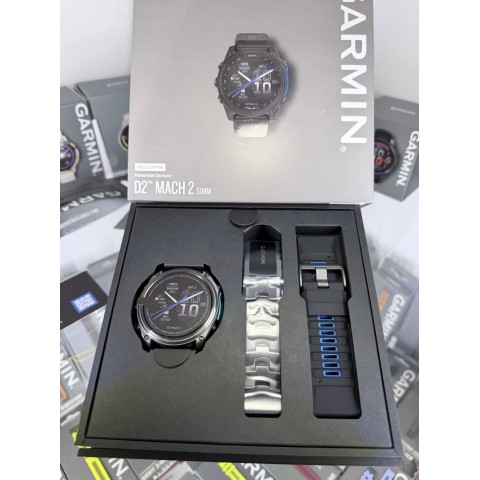 Авіаційний годинник Garmin D2 Mach 2 51мм Carbon Gray DLC Titanium із вентильованим титановим браслетом 010-02905-31