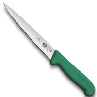 Нож кухонный филейный Victorinox Fibrox 18 см, зеленый