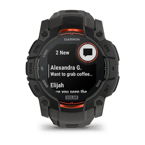 Смарт-годинник Garmin Instinct 3 (50 мм) Solar чорний/вугільний
