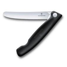Нож кухонный складной Victorinox SwissClassic 11 см, серрейтор, скругленный, черный