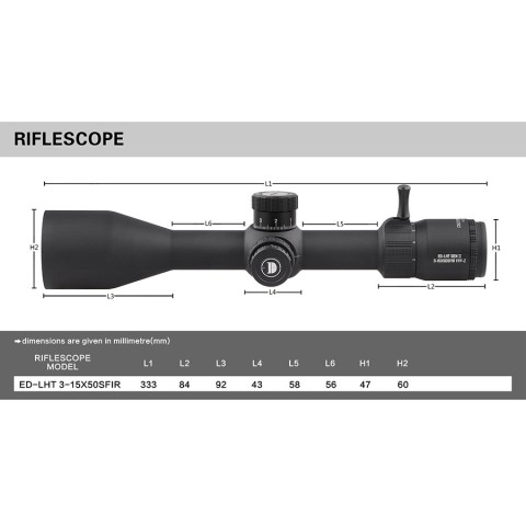 Discovery Optics ED-LHT GENII 3-15X50SFIR FFP-Z