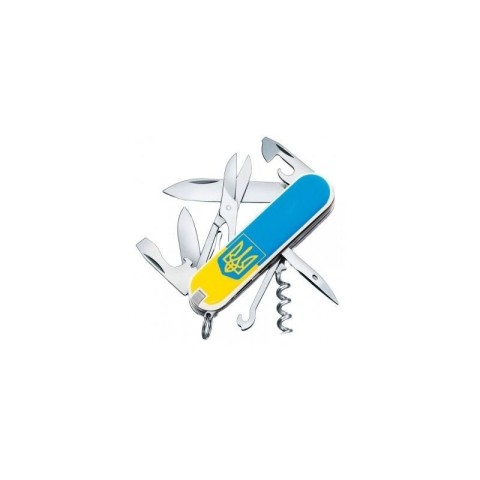CLIMBER UKRAINE  91мм/14функ/бел /штоп/ножн/крюк /желт-голуб. с Гербом/голуб.
