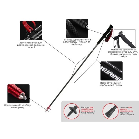 Трекінгова палиця Naturehike ST10 NH19S010-T, 110 см, блакитна