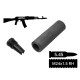2в1 пламегасник+глушник AFTactical S44AFC30 Compact, 5.45мм, 24x1.5 Rh, АК74 | АКС74У