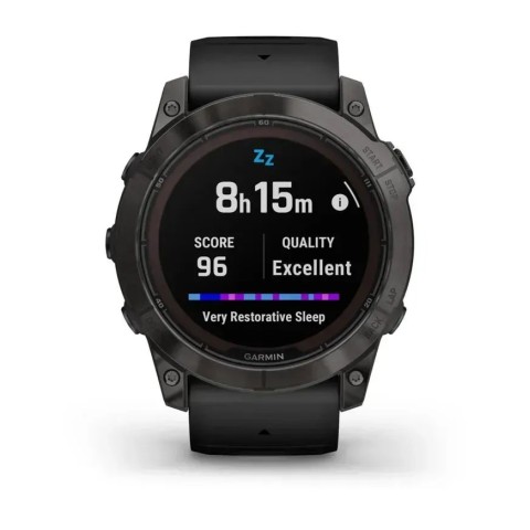 Смарт-годинник Garmin fenix 7X Pro Sapphire Solar Edition карбоново-сірий титановий DLC з чорним ремінцем