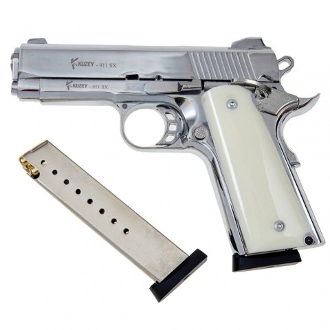 Стартовий пістолет 911-SX#3 Shiny Chrome Plating/White Grips