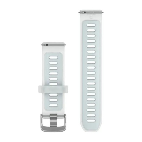 Швидкозмінні ремінці Garmin силіконові (20 мм) напівпрозорі білі/хмарно-блакитні із сріблястою фурнітурою