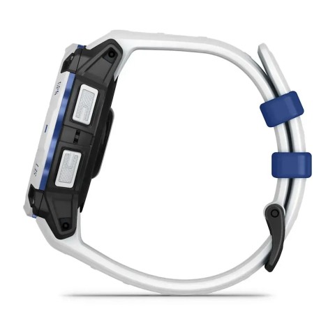 Смарт-годинник Garmin Instinct 3 (45 мм) Solar білий камінь/білий/синя блискавка