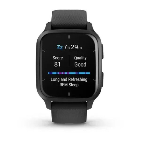 Смарт-годинник Garmin Venu Sq 2 Music Edition чорний з грифельним безелем