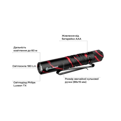 Ліхтар Olight I3T EOS. Black Lava
