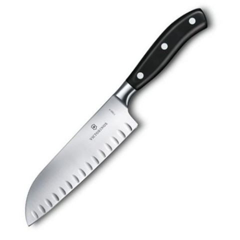 Кухонний ніж Victorinox Grand Maitre Santoku лезо 17см ріфл. з чорн. ручкою у подар.упак.