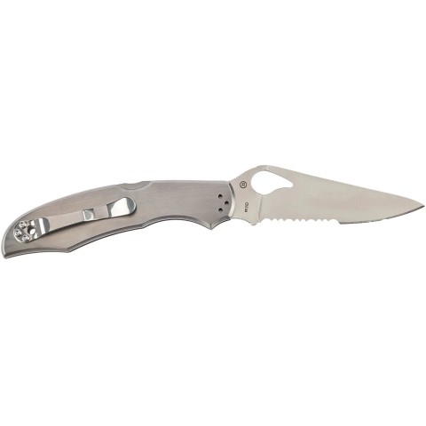 Нож Spyderco Byrd Cara Cara 2, 8Cr13MoV, Stainless Steel, полусеррейтор ц:gray