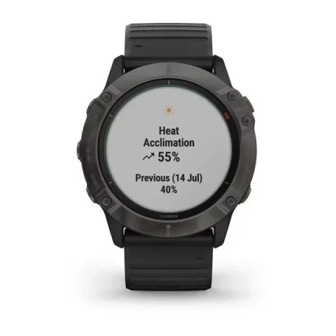 Смарт-годинник Garmin fenix 6X Pro Solar титановий сірий DLC з чорним ремінцем