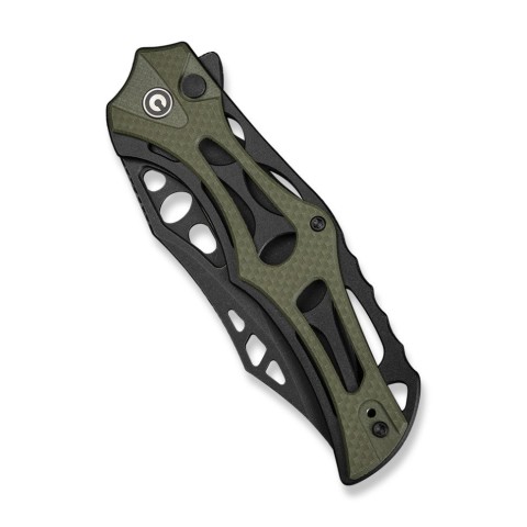 Ніж складаний туристичний Civivi Biophase, (8.9 см) Nitro-V / Aluminum & G10 чорно-зелений
