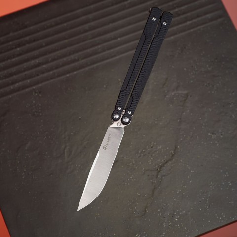 Нiж метелик (балiсонг) Ganzo G766 (8.9 см) 440С / G10 чорний