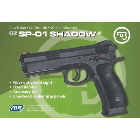 Пистолет страйкбольный ASG CZ SP-01 Shadow CO2 6 мм