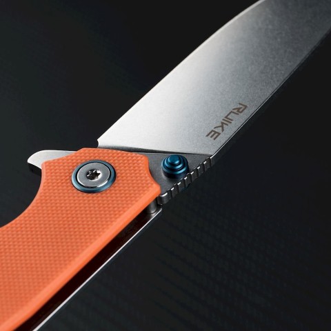 Ніж складаний туристичний Ruike P801-J, (8.6 см) 14C28N /  G10 помаранчевий