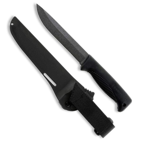 Нож Peltonen M95, покрытие PTFE Teflon, чёрный, черный композитный чехол