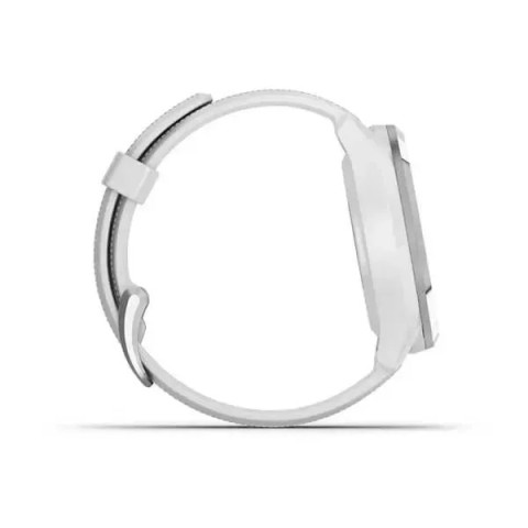 Смарт-часы Garmin Approach S42 полированное серебро с белым ремешком