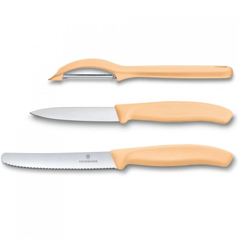 Набір кухонний Victorinox SwissClassic Paring Set 3шт з св.помар. ручкою (2 ножа, овощечистка Universal) у подар.упак.
