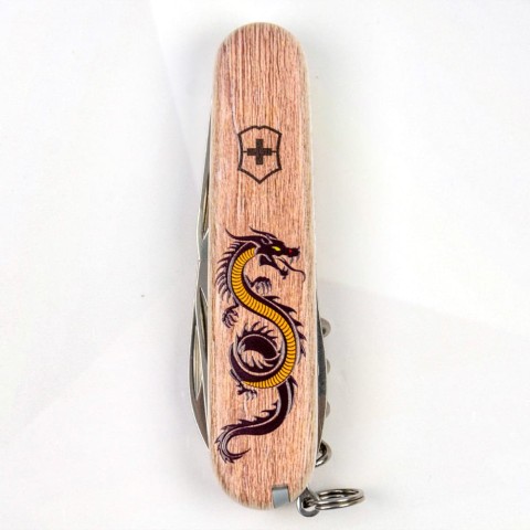 Ніж Victorinox Spartan Zodiac 91мм,12функ ,Дерев'яний дракон