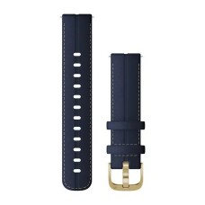 Быстросменные ремешки Garmin из кожи (18 мм) темно-синие с светло-золотистой фурнитурой