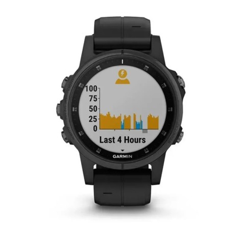 Смарт-годинник Garmin fenix 5S Plus Sapphire чорний з чорним ремінцем