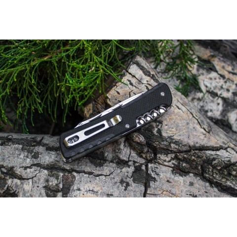 Багатофункціональний ніж Ruike Trekker LD32-B, (8.5 см) 12C27 / G10 чорний, 11 інстр.