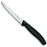 Нож кухонный Victorinox SwissClassic 11 см, серрейтор, черный