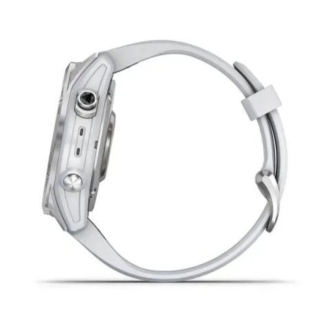 Смарт-часы Garmin fenix 7S серебристые с ремешком цвета белого камня