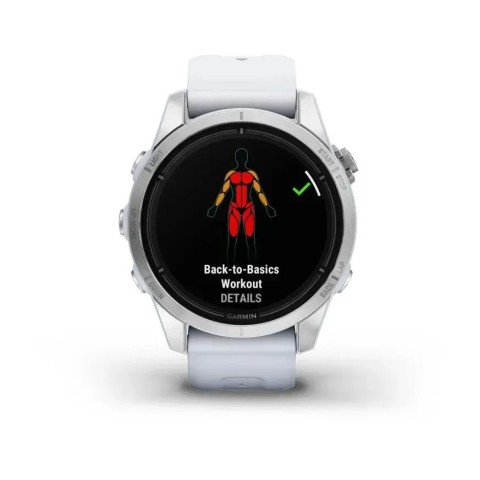 Смарт-часы Garmin epix Pro Gen 2 Standard Edition (42мм) серебристые с ремешком цвета белого камня