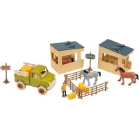 Ігровий набір OTAMANKO Веселий хутір (вантажівка і стайня з кіньми) разноцветный
