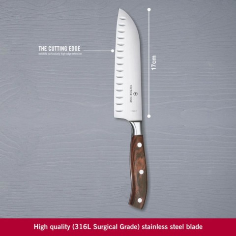 Кухонний ніж Victorinox Grand Maitre Wood Santoku лезо 17см з дерев. ручкою у подар.упак.
