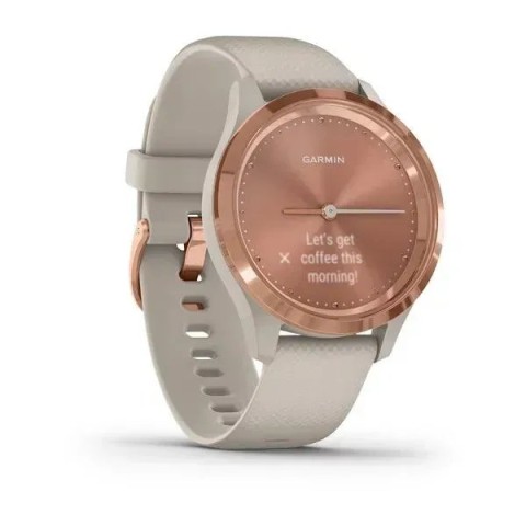 Смарт-годинник Garmin vivomove 3S з рожево-золотистим безелем та світло-пісочним ремінцем