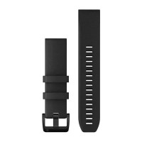 Ремінці для годинника Garmin QuickFit 22 силіконові, чорні з чорною сталевою фурнітурою