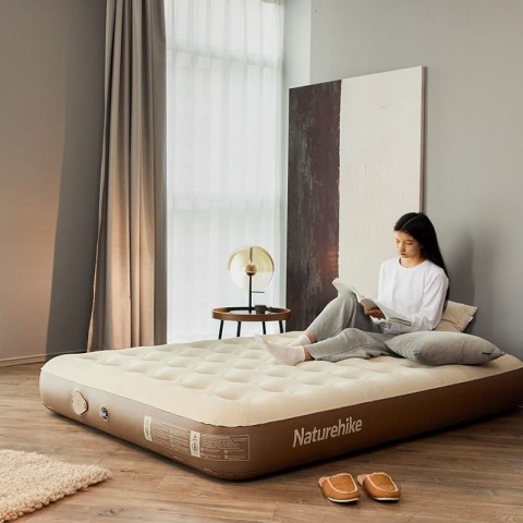 Матрац туристичний надувний одномісний  Naturehike CNK2300DZ013, 185x55x3.5 см, світло-сірий, овальний