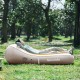 Матрац кемпінговий надувний одномісний Naturehike CNH22DZ027, 180x76x33 см, бежевий  із вбудованою помпою для надування