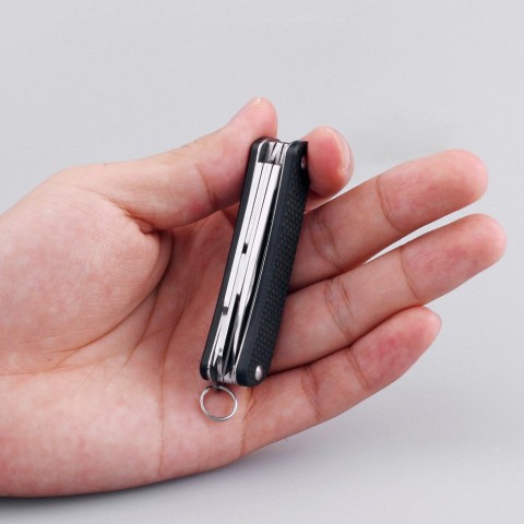Багатофункціональний ніж Ruike Criterion S31, (5.3 см) 12C27 / G10 коричневий, 6 інстр.