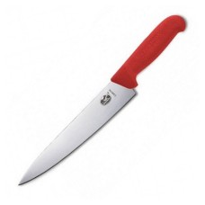 Кухонний ніж Victorinox Fibrox Carving лезо 25см з черв. ручкою