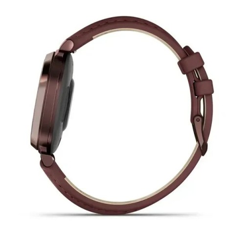 Смарт-часы Garmin Lily 2 Classic темно-бронзовые с шелковичным кожаным ремешком