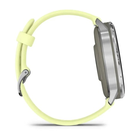 Смарт-часы Garmin Venu 4 (45 мм) серебристый с цитроновым силиконовым ремешком