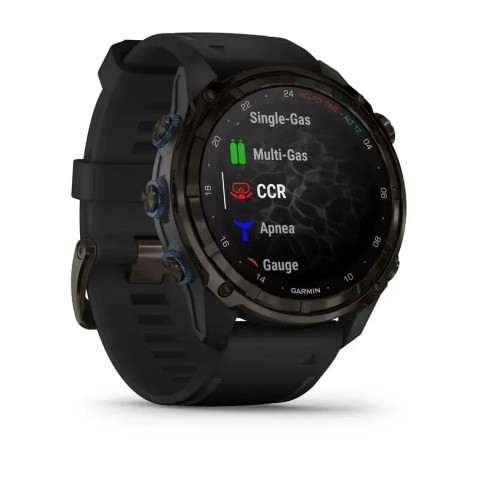 Смарт-часы Garmin Descent Mk3i (51 мм) карбоново-серые DLC титановые с черным силиконовым ремешком и Descent T2 Transceiver
