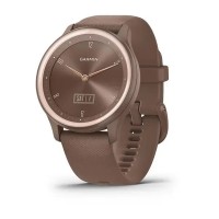Смарт-часы Garmin vivomove Sport цвета какао с силиконовым ремешком и персиково-золотистыми вставками