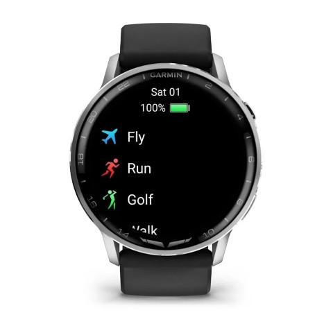 Смарт-годинник Garmin D2 Air X15 сріблястий з чорним силіконовим ремінцем