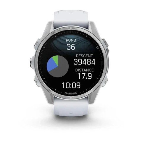 Garmin Fenix 8 AMOLED (43 мм) сріблястий/білий камінь
