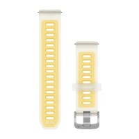 Швидкозмінні ремінці Garmin силіконові (20 мм) напівпрозорі кольору слонової кістки/манго із сріблястою фурнітурою