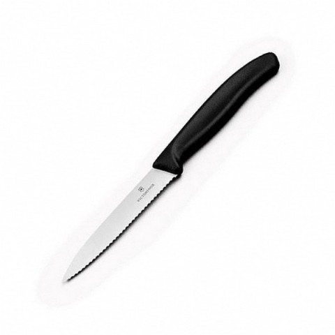 Кухонний ніж Victorinox SwissClassic Paring лезо 10см хвил. з чорн. ручкою