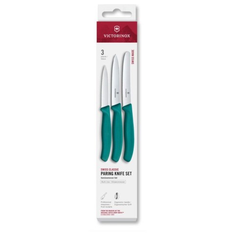 Набір ножів для чищення овочів Victorinox SWISS CLASSIC 3 ножа зел 6.7114.34C1